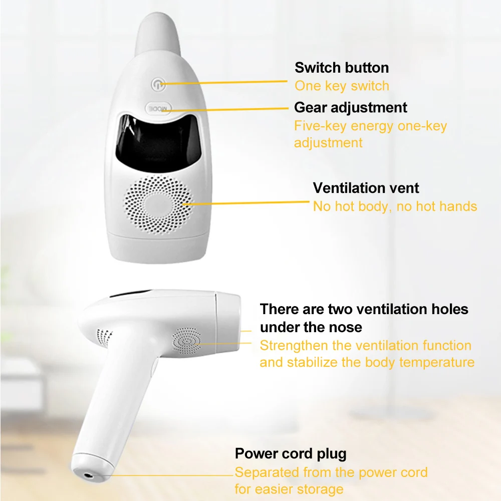 Лазерный эпилятор IPL для удаления волос Эпилятор с ЖК экраном 990000 вспышек триммер