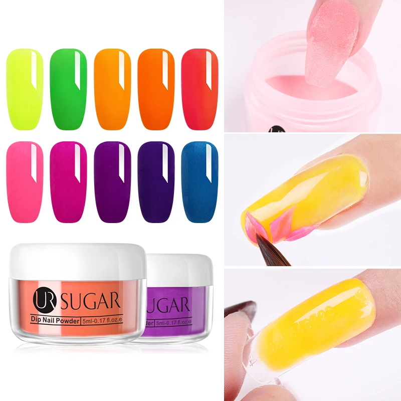 Ur Sugar косметика парфюмерия диспенсер 5 мл флуоресцентный 3 в 1 Dip порошок для ногтей акриловая пудра резьба расширение строитель для художественного оформления ногтей, естественной сухости