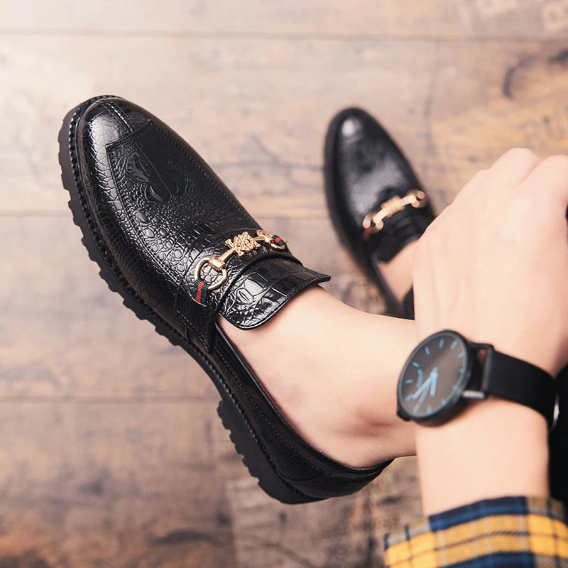 Модельные туфли мужские лоферы люксовый бренд сезон весна-осень мужская