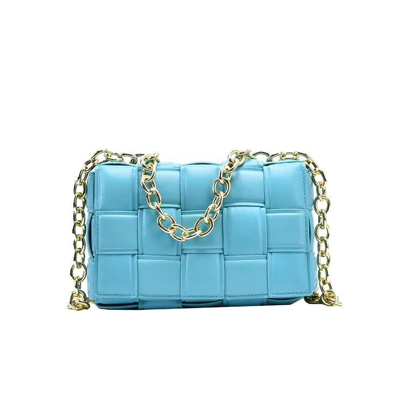 

Women Crossbody Bag Weave Flap Bags For Women 2020 Quality Leather Thick Chain Shoulder Messenger Bags Female Handbag And Purse
