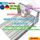 EU Free VAT 6040 Фрезерный станок с ЧПУ с 80 мм зажимным кронштейном, механический комплект, рама из алюминиевого сплава, шариковый винт, токарный станок для дерева