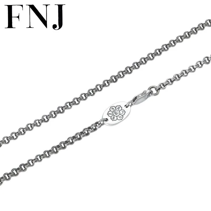 

FNJ Link Chain Necklace 925 Silver 3mm 55cm 65cm Fine Original S925 Silver Women Men Necklaces for Jewelry Making