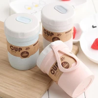300ml wheat straw breakfast porridge sealed soup cup work lunch box container