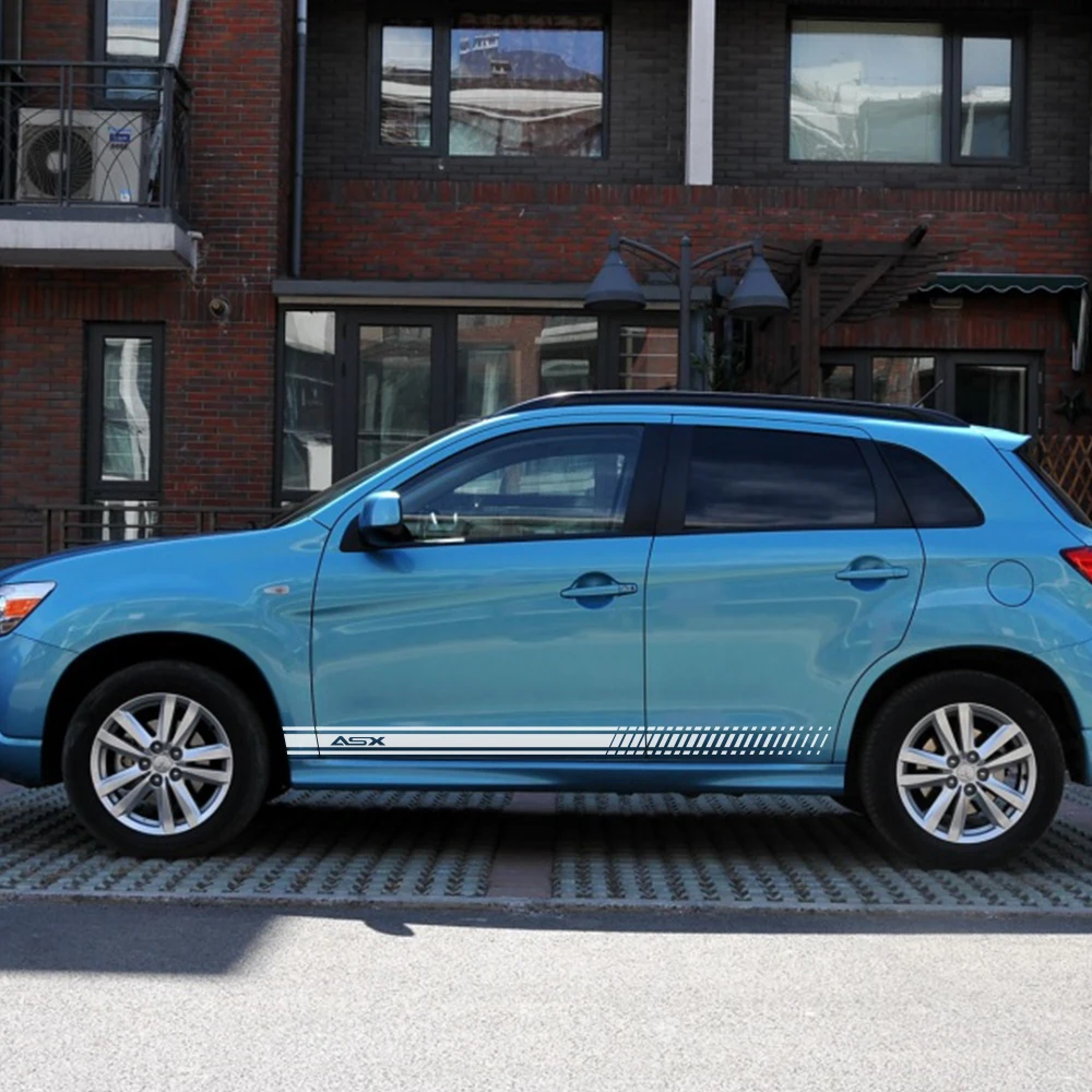 Машина 2 шт. сбоку средства ухода за кожей наклейки для Mitsubishi ASX DIY виниловая