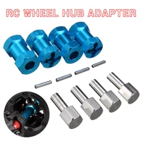 4pcs aluminum alloy 12mm wheel hex hubs adapter extension conversion nuts for 110 rc car upgrade tires