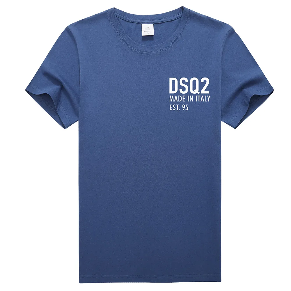 Летняя Стильная черная футболка dsq с логотипом dsq2 из 100% хлопка для мужчин и женщин