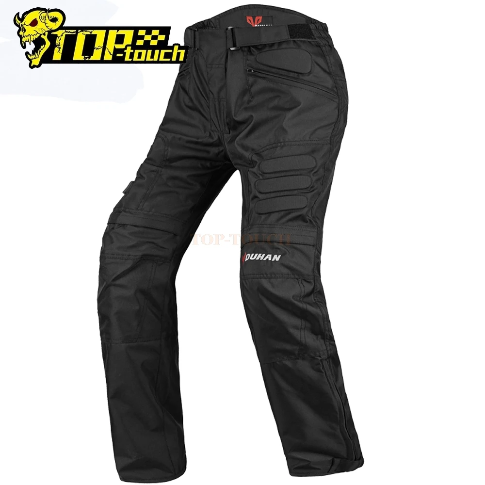 DUHAN Men Motorcycle Pants Windproof Moto Pants With Knee Protective Gear Wearable Motocross Pants Riding Trousers For 4 Seasons