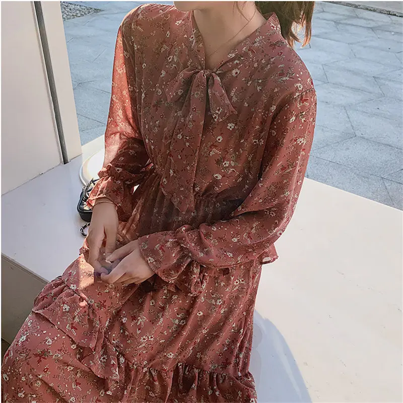 HziriP новые шифоновые стройные офисные женские 2020 винтажные с цветочным принтом на