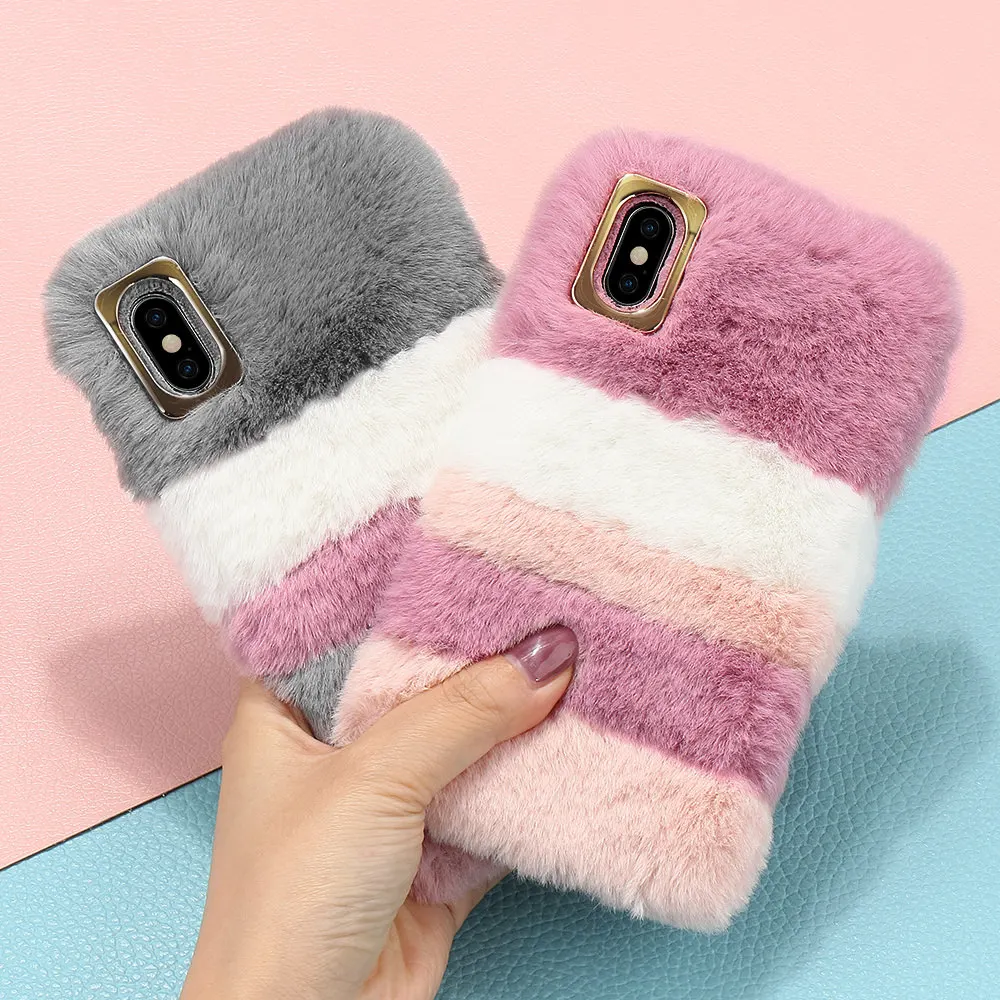 Пушистый меховой чехол для телефона iPhone 11 Pro XS Max XR X 7 8 Plus 6 6S 5 5S SE 2020 женский теплый