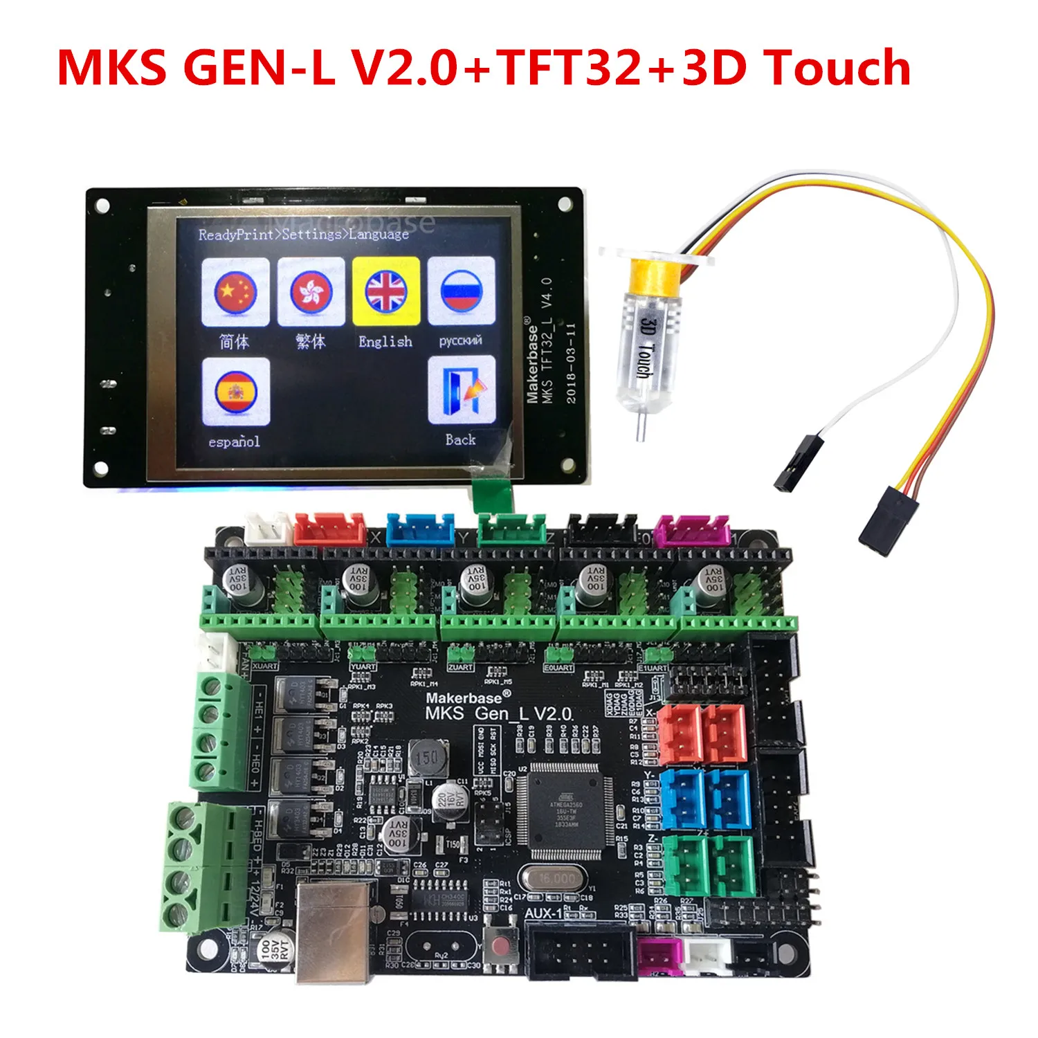 MKS GEN_L 2.0+ MKS TFT32 touch screen+ BLtouch bed leveling sensor RepRap control kits TFT 32 display 3d printer learner parts