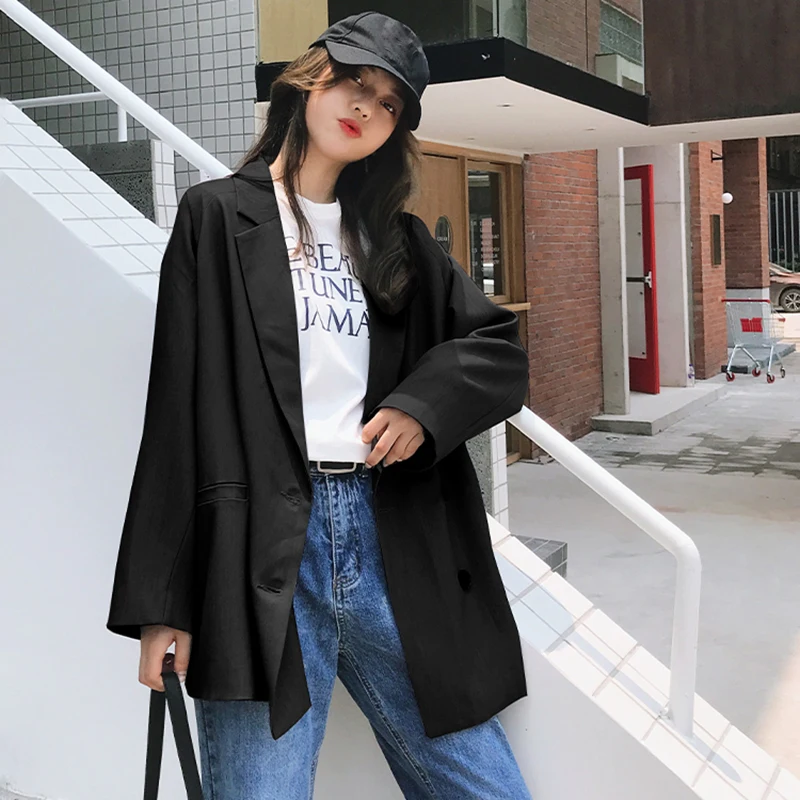 LANMREM 2020 новый модный весенний офисный женский свободный Двубортный повседневный