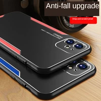 for iphone 12 mini 11 pro max soft tpu frame aluminum alloy matte shockproof case cover for iphone xs max xr x se 2020 8 7 6s