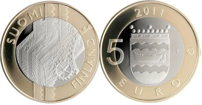 

Finland 2011 Regional Series Uusimaa 5 Euro Bimetallic Commemorative Coin Unc 100% Original Coins Real Euro Coin