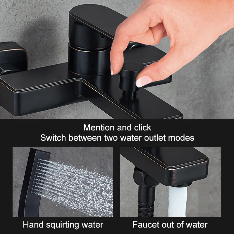 Смесители для ванны черный смеситель душа настенный кран и с ручным душевым