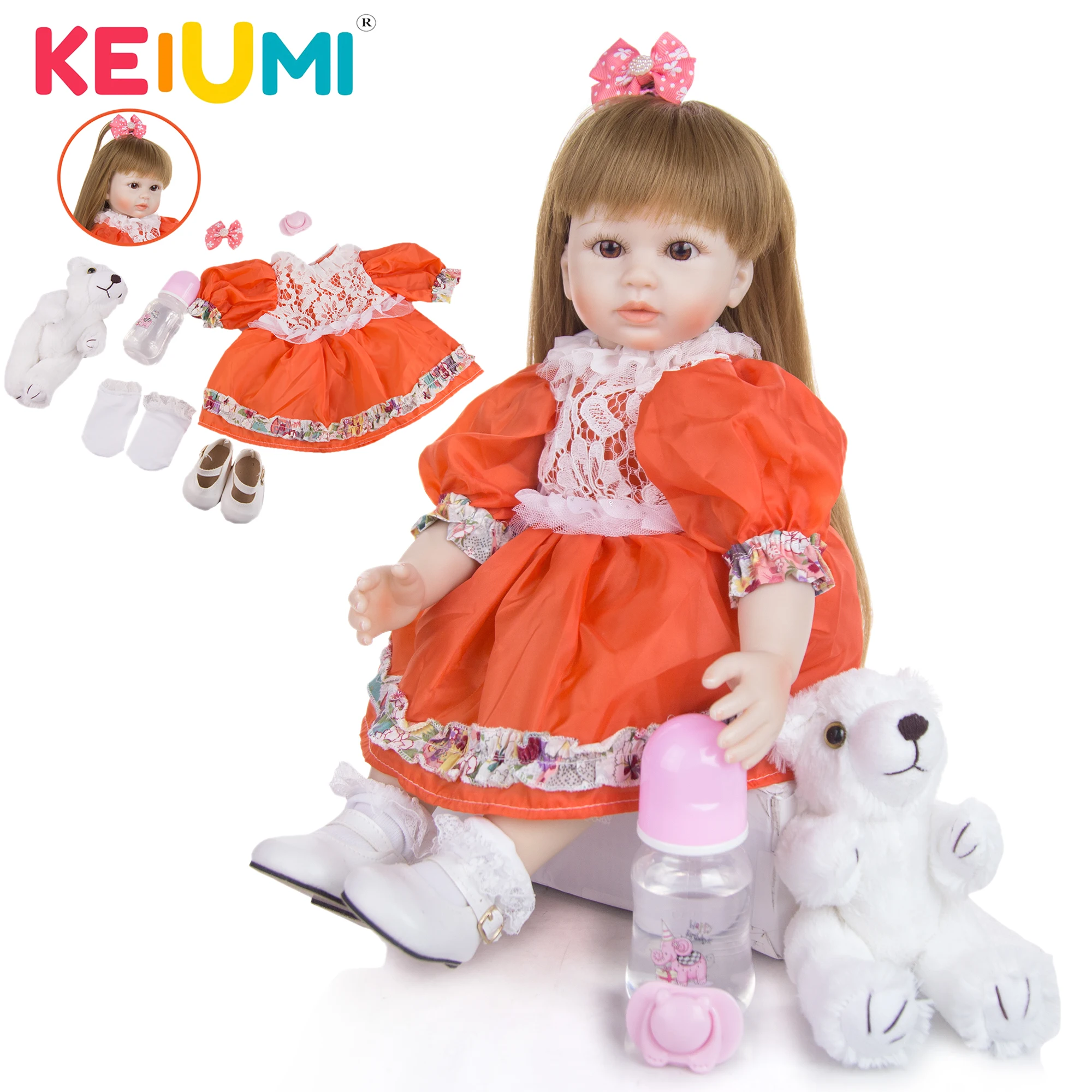 Новинка KEIUMI детский реборн тканевое тело 19 дюймов принцесса Сделай Сам
