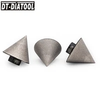 dt diatool 3pcspk vacuum brazed diamond bits for polishing the exsit hole tool ceramic beveling chamfer bit diameter 50mm2