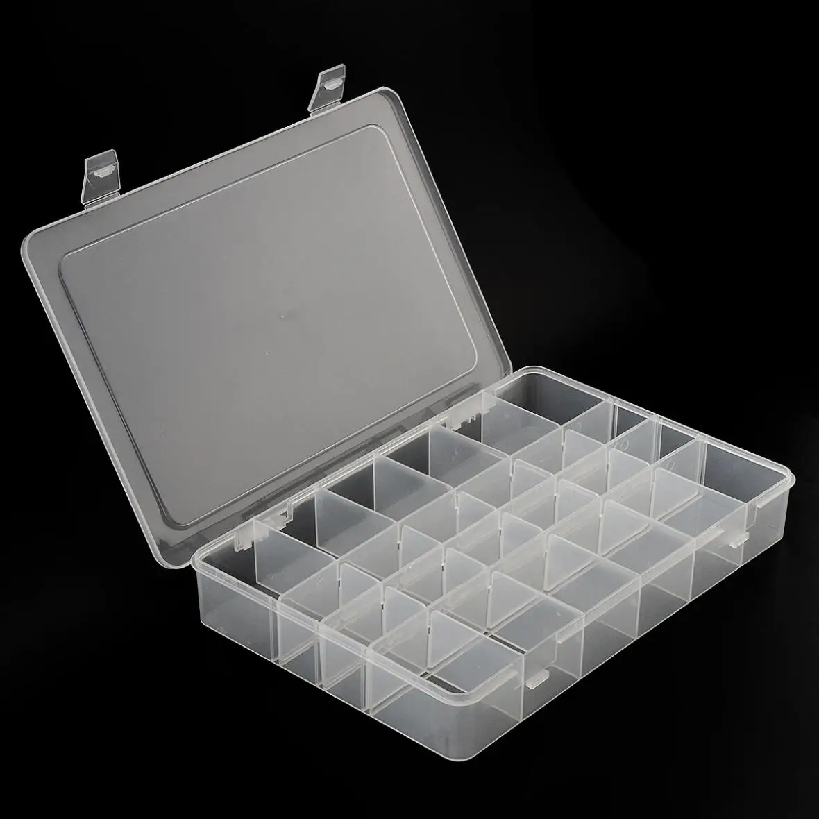

11 Inch 24 Grid Transparent White PP Plastic Portable Multifunctional Parts Storage Tool Box with 275mm Length and 185mm Width