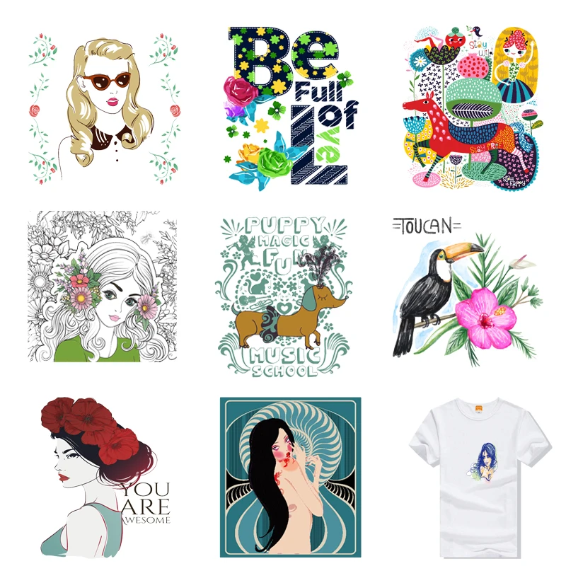 

Iron-on Transfers for Clothing Patches Clorhing Stickers Stripe Diy Flower Patch Vinyle Thermocollant Flex Fusible Transfer C