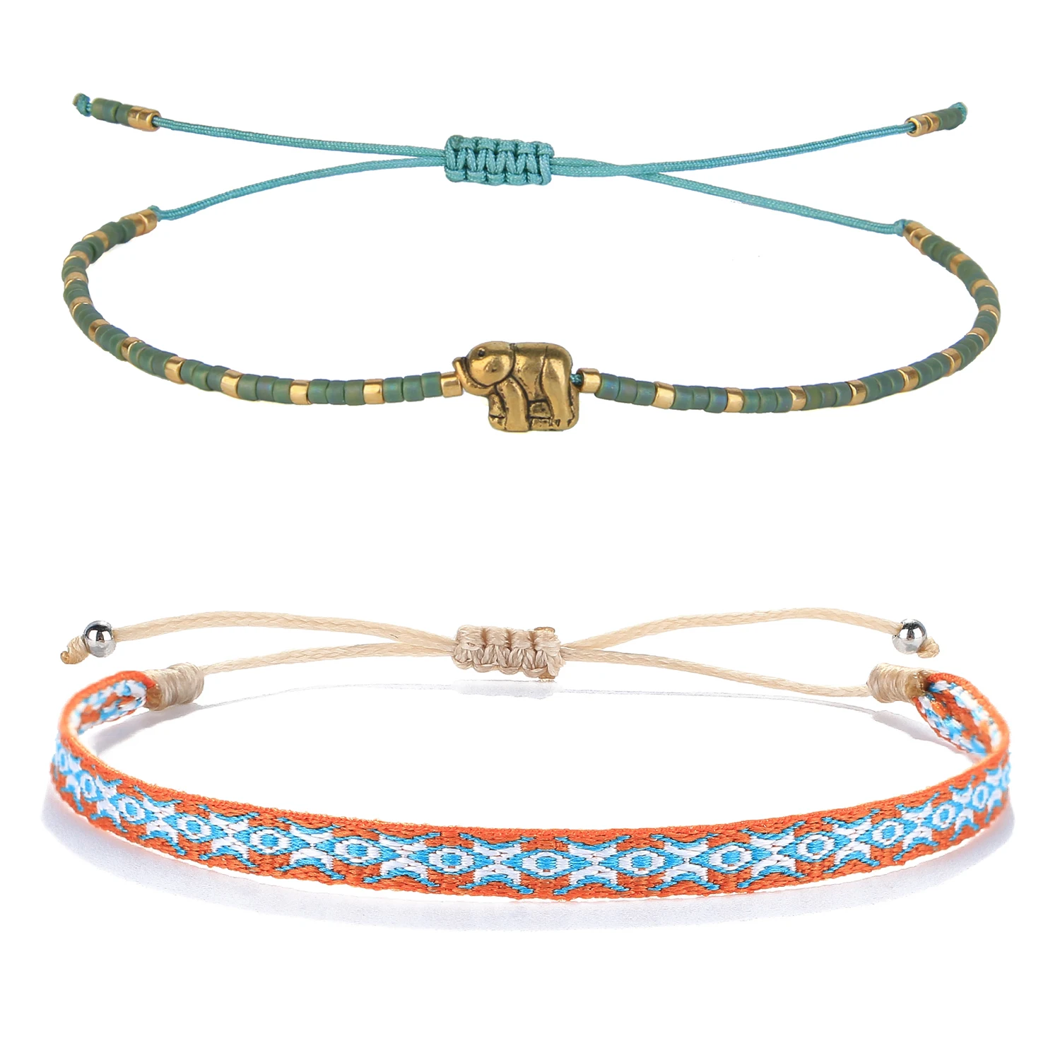 

KELITCH 2021 New 2PCS Handmade Bohemian Friendship Bracelet Ethnic Bracelets Beach Gift Luxury Bijouterie Female Pride