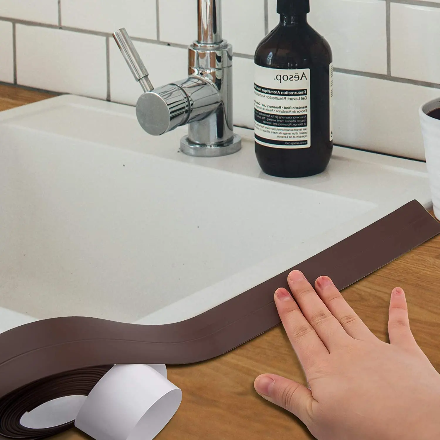 

Kitchen Sink Waterproof Silicone Tape PVC Nano Mildew Sealing Strip Bathroom Countertop Toilet Gap Seam Self Adhesive Stickers