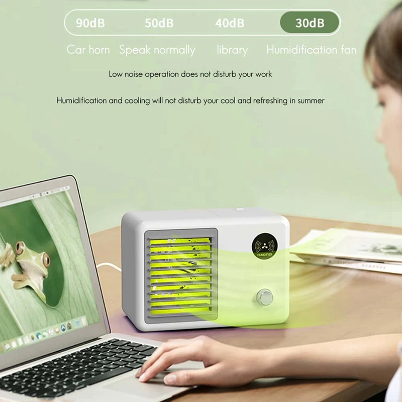 

Cooling Fan Air Conditioning Portable Air Conditioner Humidifier with Air Cooler USB 3 Speeds for Home Office