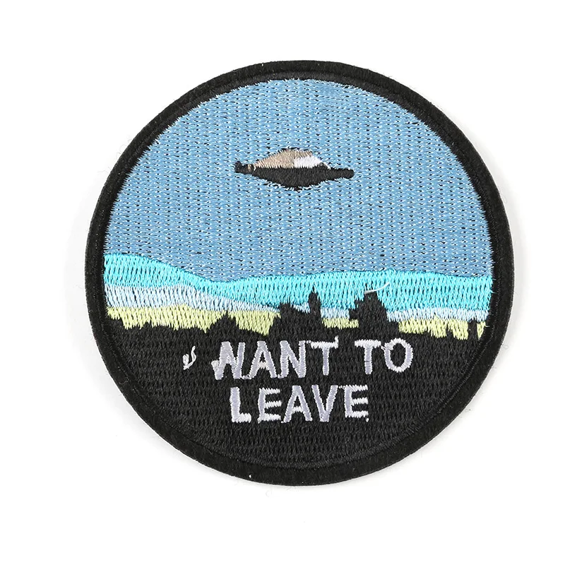 Термоклейкие патчи с вышивкой инопланетянина летающая тарелка детское