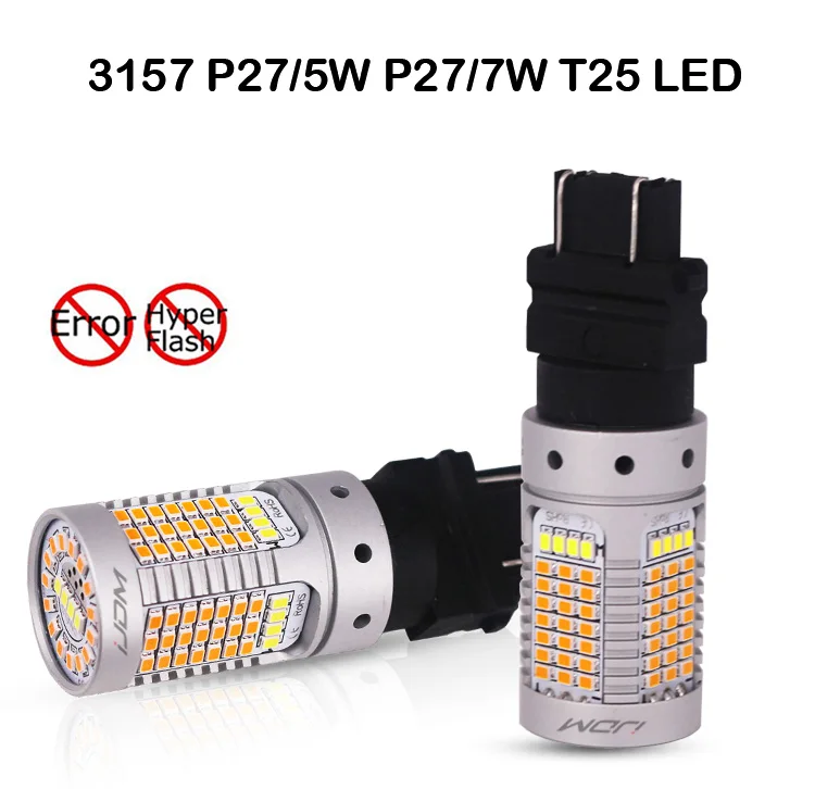 Нет Hyper Flash 3157 светодиодный Canbus 1157 7443 горки белый/желтый светодиодный лампы для Габаритные огни/указатели поворота 12V светодиодный - Испускаемый цвет: 3157 T25