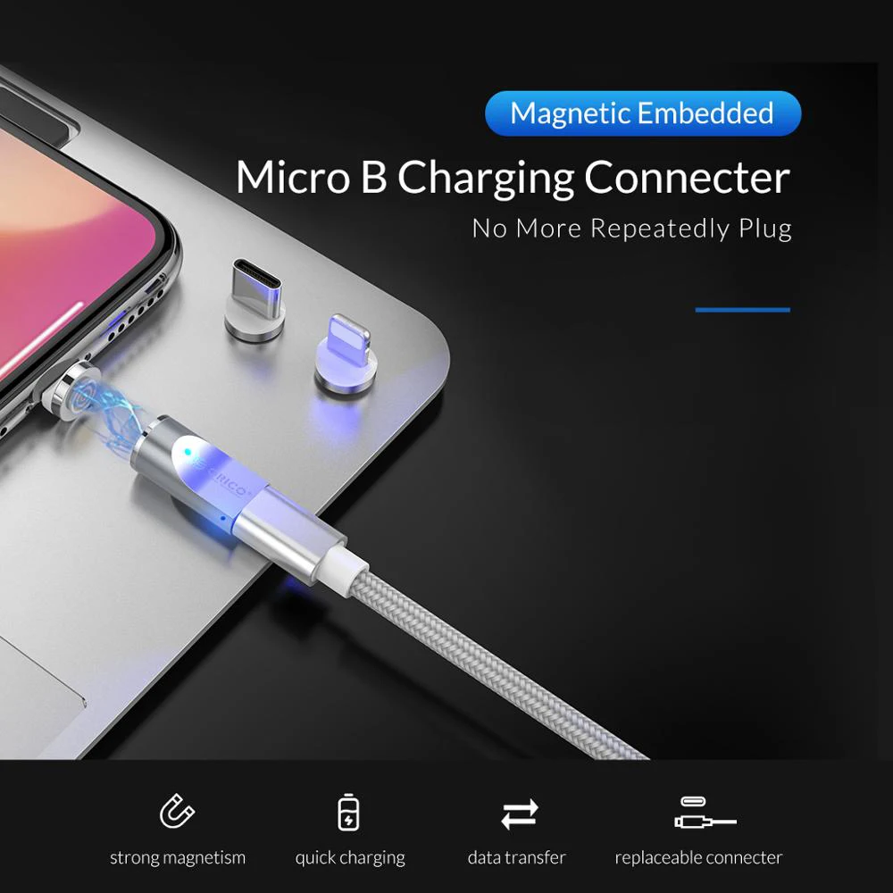 Магнитный адаптер ORICO Micro USB OTG для зарядки и синхронизации данных iPhone/Android