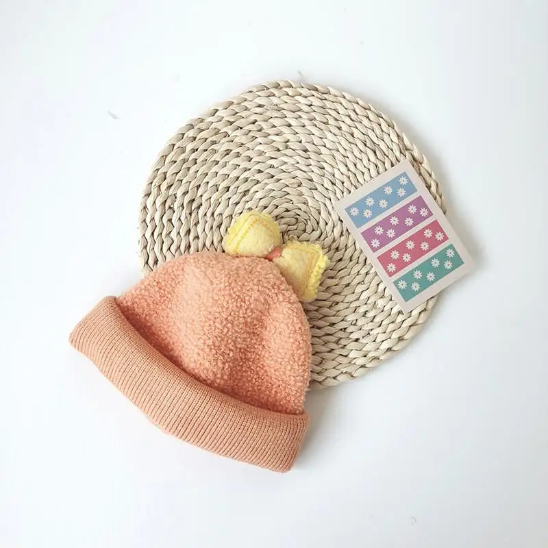 Осень-зима 2021 однотонная плотная вязаная шапка с бантом теплая шапки Шапка-бини