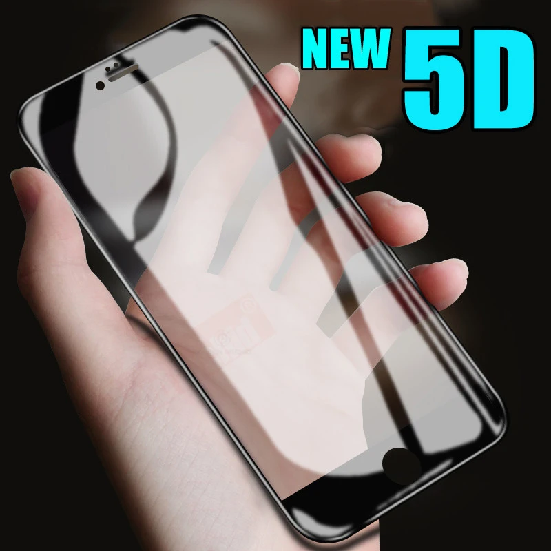 Закаленное стекло 5D 9H для iPhone 6 6s 7 8 Plus Защитная пленка экрана с полным покрытием