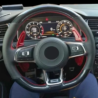 diy black carbon fiber suede car steering wheel cover for volkswagen golf 7 gti golf r mk7 vw polo gti scirocco 2015 2016