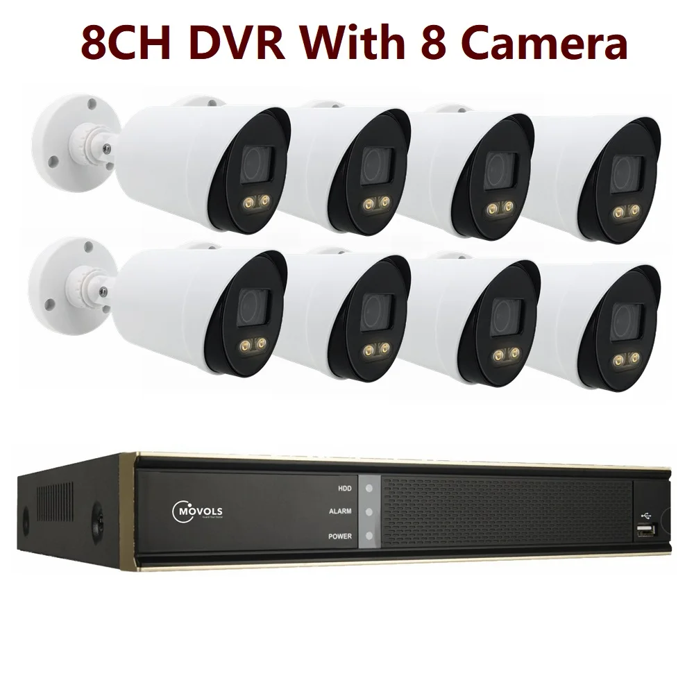 Movols 1080P Красочные ночного видения CCTV комплект наружная водонепроницаемая система видеонаблюдения 8CH DVR 8 шт/4 шт камеры безопасности набор - Цвет: 8CH NVR With 8 Cam