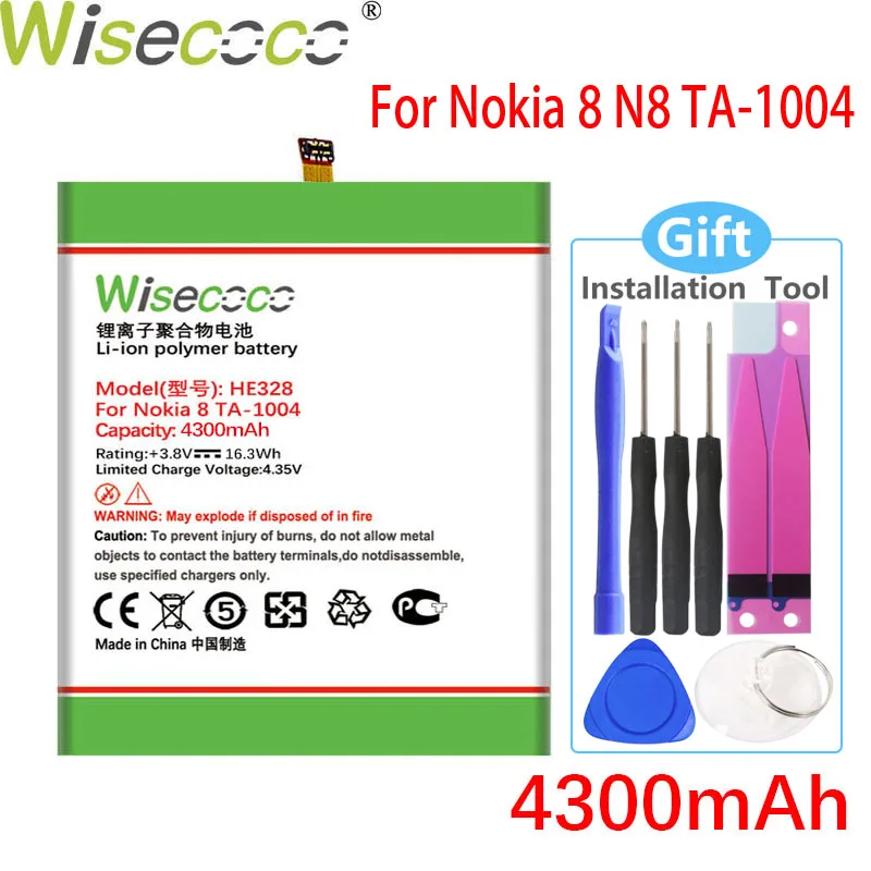 Аккумулятор WISECOCO HE328 для Nokia 8 H328 N8 TA 4300 1004 мобильный телефон мАч|Батареи планшетов