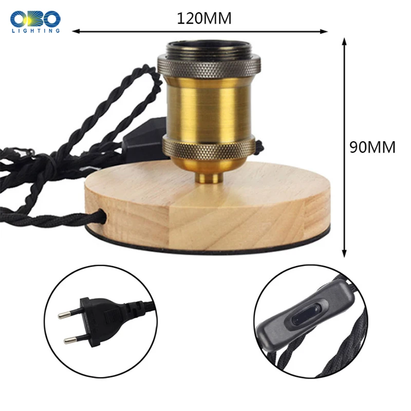 Винтажная настольная лампа одинарный Железный Абажур с переключателем E27