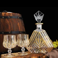 high quality crystal wine glass cup and bottle gold rim whiskey glass goblet crystal goblet whiskey brandy glass cup drinkware