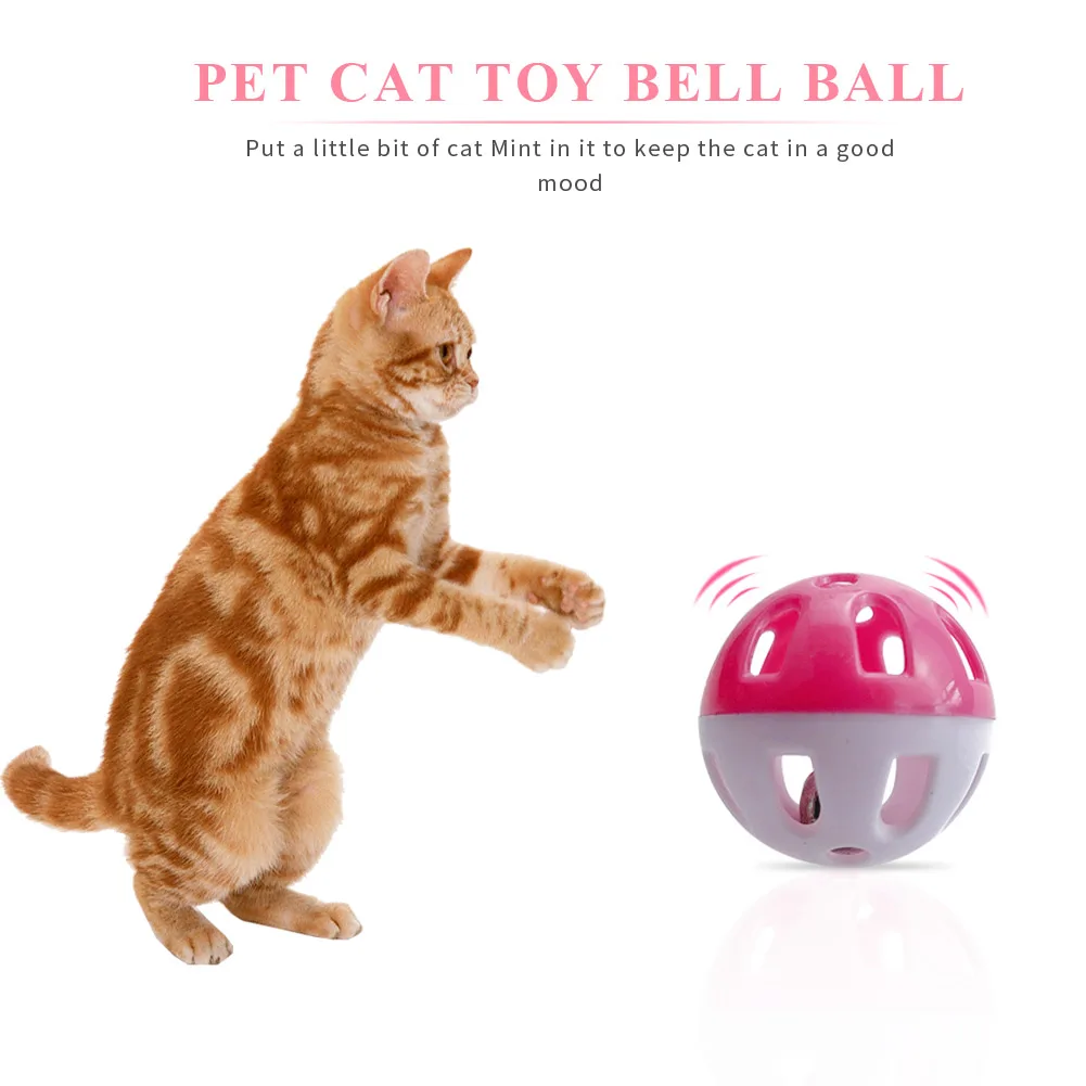 

Cats Ball Colorful Ball Chase Chase Rattle Toys with Jingle Bell Inside Teaser Set Interactive Pet Playing Funny Molar