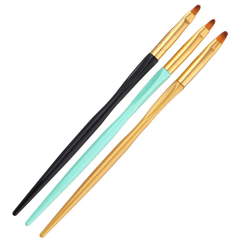 3 шт. Краски кисти дерево нейлон волос различной Размеры изогнутым наконечником