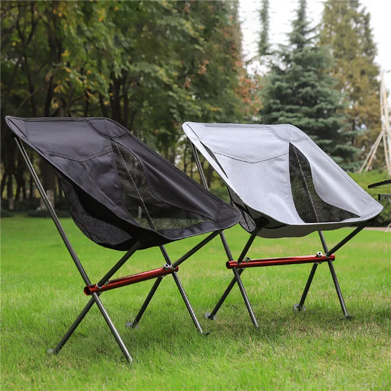 Outdoor Camping Picnic Portable Ultra-Light Fishing Folding Chair Breathable Wear-Resistant Aluminum Alloy Backrest Moon | Спорт и