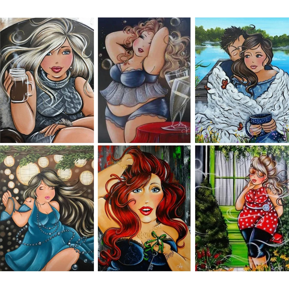 

Картина из страз 5D Fat beauty, полноразмерная мозаика с изображением стразы, полноразмерная Алмазная вышивка, подарок, украшение для дома