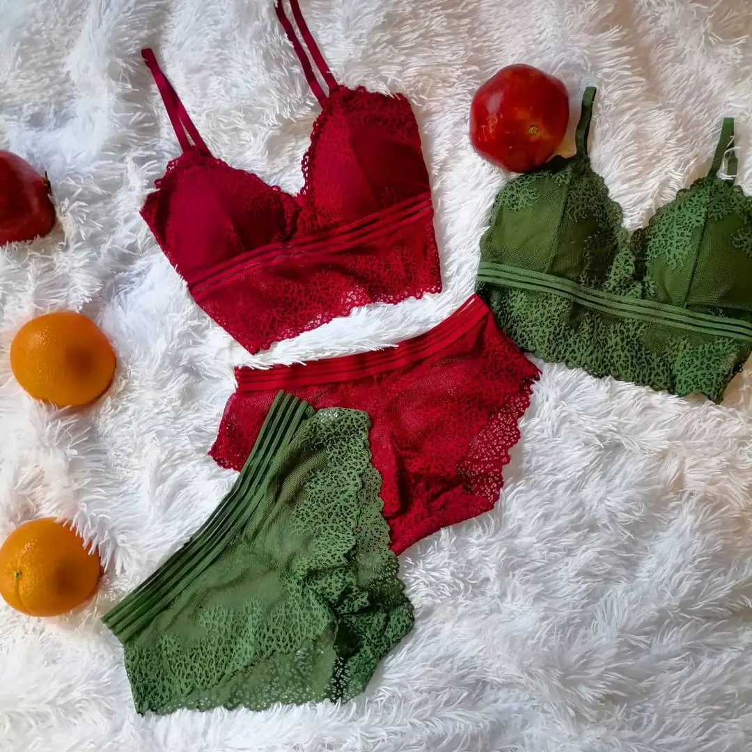 Комплект женского кружевного Бесшовного нижнего белья с чашками пуш-ап - купить