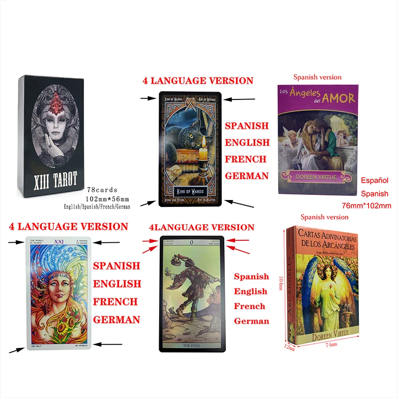 

Tarot Cards.Spanish Tarot.French Tarot.German Tarot Language Tarot English Tarot. Tarot Deck 78 Cards.Tarot Cards for Beginners