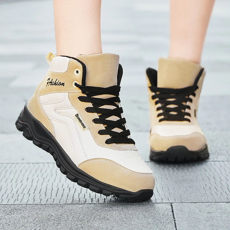 

Outdoor Hiking Boots Women Winter Autumn Shoes Walking Climbing Boots Platform Shoes Women Booties Warm Flock Shoes De Mujer