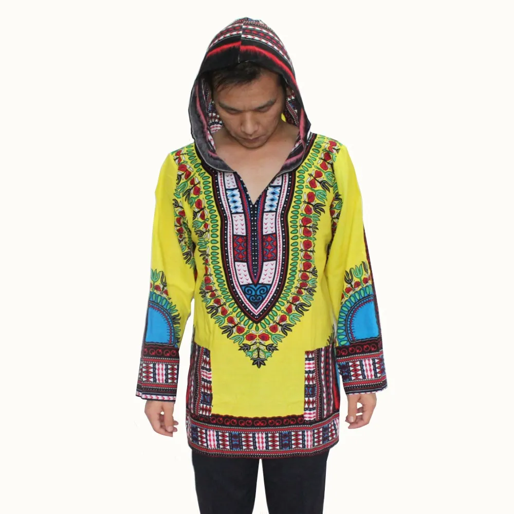 Турецкая футболка унисекс африканские Дашики толстовки с длинным рукавом 100%