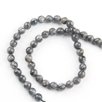 natural faceted black glitter stone round loose beads for jewelry making necklace diy bracelets accessories