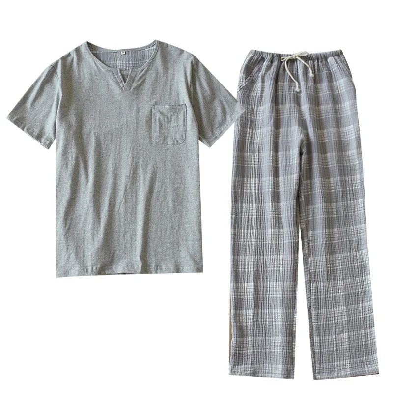 

100% Cotton Pajama Set Men Male Pajamas Mens Pajamas Cotton 21013