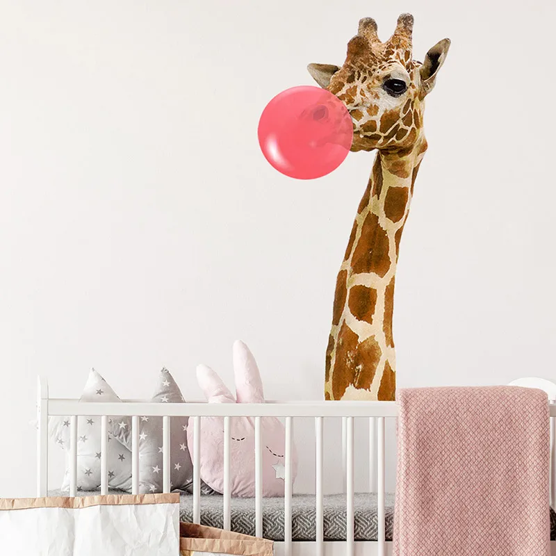 

Blowing Bubbles Giraffe Wall Stickers for Kids room Children Bedroom Wall Decor Eco-friendly Vinyl Wall Decals Home Decor Murals