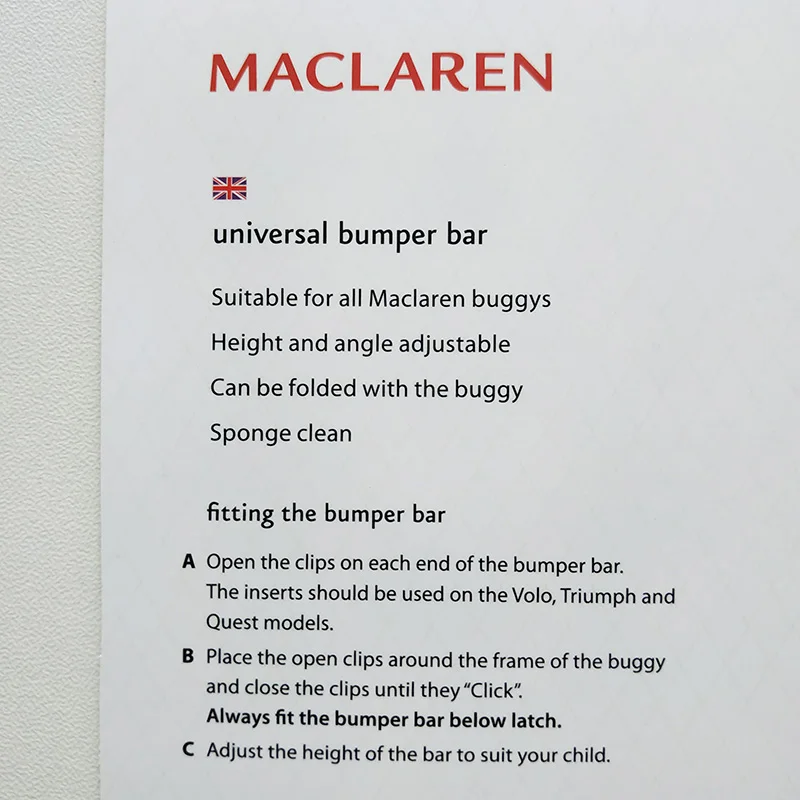 Barra parachoques para la mayor&iacute;a de Maclaren Buggy Quest Triump Volo Techno Xt Xlr Atom, apoyabrazos, pasamanos, barra de seguridad, accesorios para cochecito-1