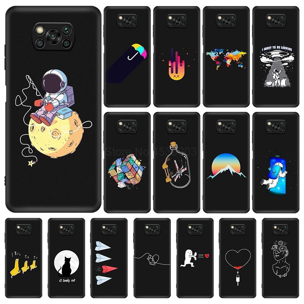 

For Xiaomi Poco X3 Redmi Note 9 Case Soft Cartoon Pattern Case Cover For Poco X3 NFC Redmi Note 9 Pro Funda Coque Shells