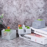 micro landscape silicone mold for handmade desktop decoration gypsum epoxy resin pen holder flower pot micro landscape mould