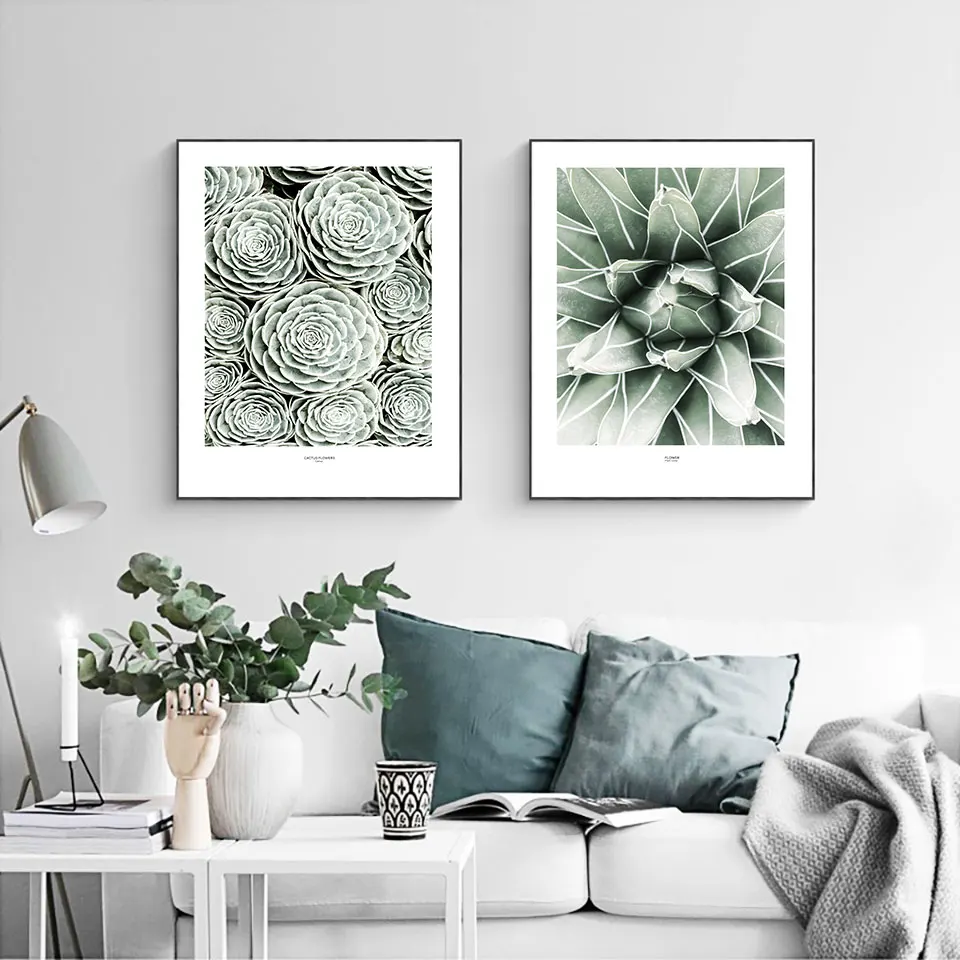 Плакат с суккулентами настенное искусство природный пейзаж холст живопись
